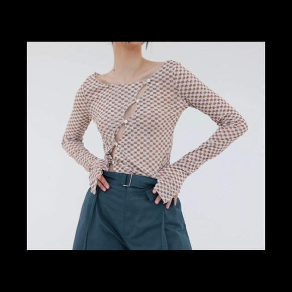 Orseund Iris Tops - Source Unknown diagonal button up top cardigan crop